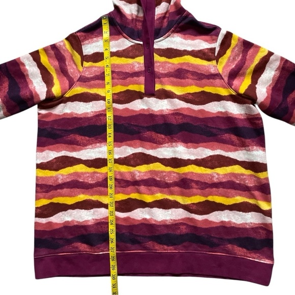 Lands End Long Sleeve Serious Sweats Button Hoodie Blackberry Mountain Ombré 2X - Picture 15 of 15